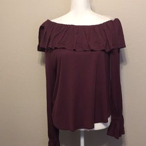 Paige Ruffled Long Sleeve Blouse Size M